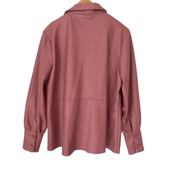 Marc New York Vegan Leather Jacket M Pink Butter Soft Button Closure Vintage - Picture 2 of 7